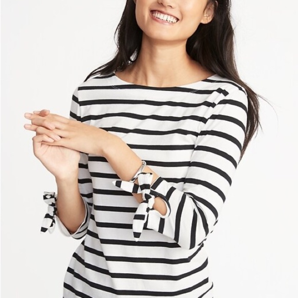 Striped Black and White Women's Top